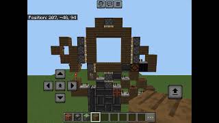 Super fast 1 wide 3x3 piston door on minecraft bedrock pocket edition [upl. by Munster]