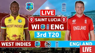 England vs West Indies 3RD T20 Live Score [upl. by Aromat]