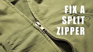 How to Replace a JacketHoodie Zip Slider  Fix a Missing Zipper Pull  Repair a Zipper That Splits [upl. by Anaugal]