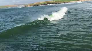 Big waves hitting the cliffs at high tide at Harlyn Bay padstow Cornwall in April 2018 [upl. by Ardnasil]