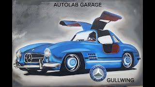 Autolab Garage Mercedes Gullwing Canvas Art Creation [upl. by Elleivad677]