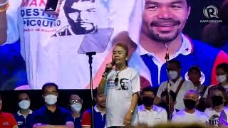 Pacquiaos mother Dionisia speaks at sons proclamation rally [upl. by Tootsie]