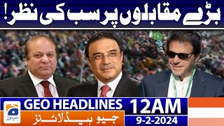 Geo News Headlines 12 AM  𝐄𝐥𝐞𝐜𝐭𝐢𝐨𝐧 𝟐𝟎𝟐𝟒  𝐁𝐢𝐠 𝐜𝐨𝐧𝐭𝐞𝐬𝐭  9 February 2024 [upl. by Egres]