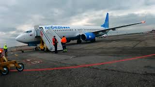 Pobeda Boeing 737 Krasnodar to Moscow 4K Flight review [upl. by Anaitsirk]