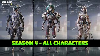 Season 4 All Free amp Paid Battle Pass Characters COD Mobile  S4 CODM Leaks [upl. by Bergmans476]