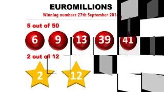 Euromillions am Dienstag Aktuelle Eurolotto Gewinnzahlen vom 27 September 2016 [upl. by Ayaj]