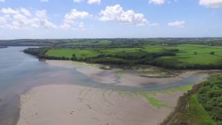 Aerial of Cleddau Estuary near Hook [upl. by Yruam]