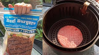 Air Fryer Frozen Burgers  How To Cook Frozen Hamburger Patties In The Air Fryer [upl. by Ahsekyt]