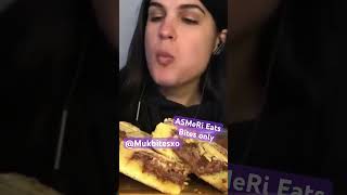 ASMeRi Eats ASMR chocolate Nutella brownie blondies Mukbang bites only shorts viralvideo video [upl. by Adamsun631]