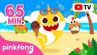 TV for Kids 🏖️ Summer Fun with Baby Shark  Summer Remix  Pinkfong Songs for Kids [upl. by Ralli]