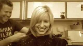 Glee  Dianna Agron Cuts Seven Inches of Her Hair Off [upl. by Annawot]