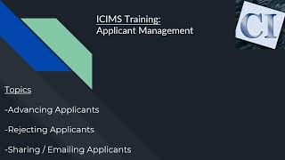 ICIMS Training  Applicant Management [upl. by Llemmart448]