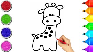 How to Draw Giraffe For Kids and Beginners  Easy Giraffe Drawing Step by Step Tutorial [upl. by Hujsak]