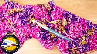 Crochet  Echarpe XXL avec Color Pooling  Test de laine [upl. by Primaveras]