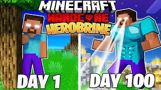 I Survived 100 DAYS as HEROBRINE in HARDCORE Minecraft [upl. by Nilson]