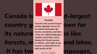 Canada  Learn English Through Story  English listening Practice shorts [upl. by Aniral]