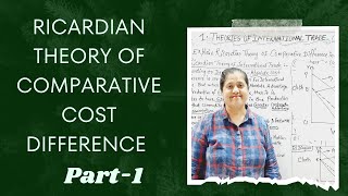 Ricardian Theory Of Comparative Cost Difference  Theories Of International Trade Part  1 [upl. by Rodrique]