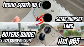 TECNO SPARK GO 1 VS ITEL P65 SAME CHIPSET PERO MAY MAS ANGAT PHONE COMPARISON 2024 [upl. by Thun]