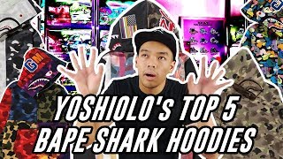 HYPEMANIA  YOSHIOLOs TOP 5 Bape Shark Hoodies WORTH 30 JUTA RUPIAH [upl. by Ennaid]