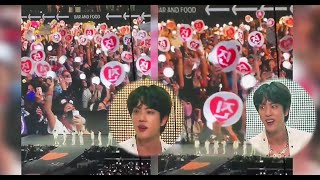 JIN reaction his birthday project 진 by ARMY at PTD on STAGE LA concert Day 4  BTS  211202 [upl. by Dareece844]