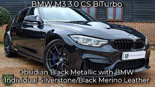 BMW M3 30 CS BiTurbo registered March 2019 19 finished in Obsidian Black Metallic [upl. by Hairom]