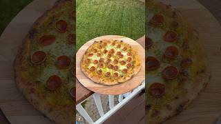 Pesto and pepperoni pizza homemade foru [upl. by Bouzoun]