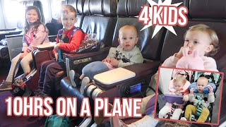 4 KIDS ON A PLANE FOR 10HRS flying to Disney World [upl. by Hermione]