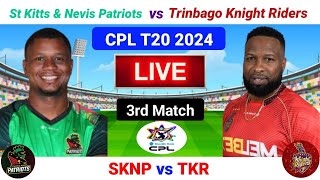 CPL Live  SKNP vs TKR Live  3rd Match  CPL T20 Live  Caribbean Premier League 2024 Live [upl. by Nila212]