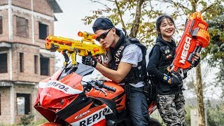 LTT Game Nerf War  Winter Warriors SEAL X Nerf Guns Fight Criminal Group Rocket Moto Bay [upl. by Hosea]