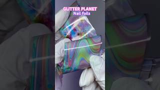 XL Foil Nail Art w Glitter Planet nails nailicious nailart beauty nailsnailsnails nailfoils [upl. by Anitsej332]