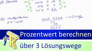 Prozentwert berechnen über 3 Lösungswege [upl. by Harlie843]