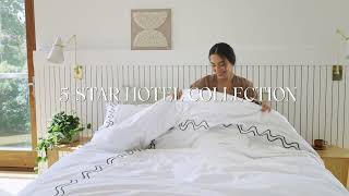 Pure Supima Cotton Sateen Embroidered Duvet Cover Set  Double Stitch by Bedsure [upl. by Charo]