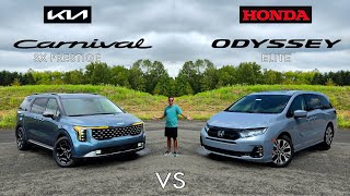 MINIVAN MAYHEM  2025 Kia Carnival vs 2025 Honda Odyssey Comparison [upl. by Ame]