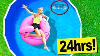 24 Hours in a Swimming Pool in my Backyard Hidden Secret Code Found in Water [upl. by Nauqel]