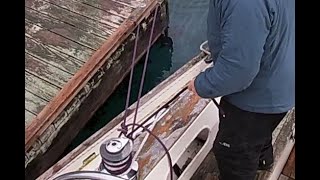 SINGLEHANDED LEAVING THE DOCK USING THE quotMOITESSIER STERN TIEquot  DOCK VIEW [upl. by Tracee730]