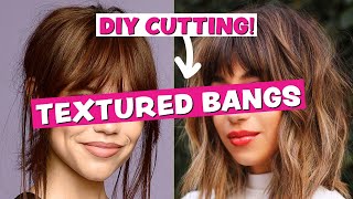 Learn How to Cut Your Own Trendy Textured Bangs with a Pro Hairdresser [upl. by Oigaib924]