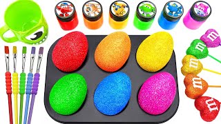 Satisfying Video Rainbow Mixing All Lollipop amp Color EGGS From Magic Glitter Candy amp Cutting ASMR [upl. by Fineman]