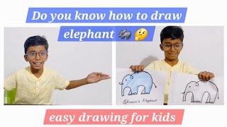 How to draw elephant 🐘  drawingforkids videoforkids shravuworld [upl. by Salba]