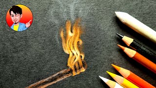 Draw realistic Fire of a Torch Flame [upl. by Eilrebmik]