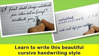 How to write how to write neat amp clean cursive handwriting cursive handwriting tutorial amp practices [upl. by Ignaz]