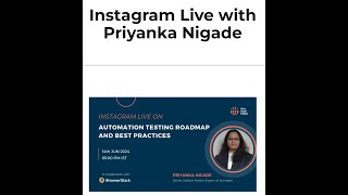 The Test Tribe Instagram Live On Automation Testing Roadmap amp Best Practices [upl. by Aicilaana]