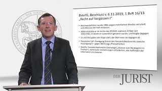 Recht auf Vergessen I – BverfG Beschluss vom 06 November 2019 [upl. by Judson879]