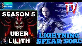 Diablo 4  Season 5  Uber Lilith  Lightning Spear Sorcerer Build  Twitch dexterisfrosty [upl. by River649]