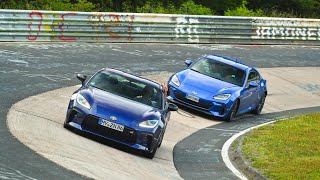 Stock BRZ vs Stock GR86 in Nürburgring Nordschleife Touristenfahrten [upl. by Lenoel483]