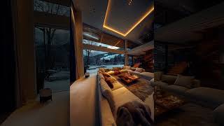 Elegant Livingroom in cozy winter nature calm relax luxuary shorts sleepmusic scenery [upl. by Walsh]