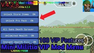 Mini Militia VIP Mod Menu Version 428  Mini Militia VIP Mod Menu Version 428 100 Features [upl. by Amsirahc]