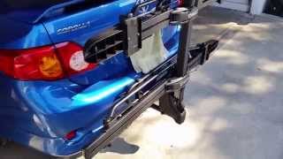 Folded Up For Storage  Inno INH305 Bike Rack On 2010 Toyota Corolla S [upl. by Ysset]