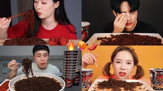 WORLDS SPICIEST NOODLES MUKBANG mukbangers cried [upl. by Wilbur212]