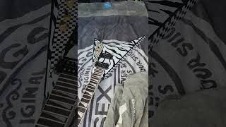 first time seeing the new paint job on my Jackson Rhoads Flying V guitar music airbrush art V [upl. by Autum]