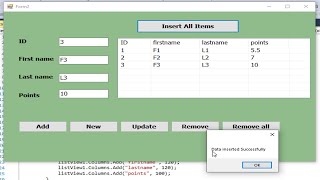 C tutorial Insert all items in a listview to SQL server database at once [upl. by Hauger922]